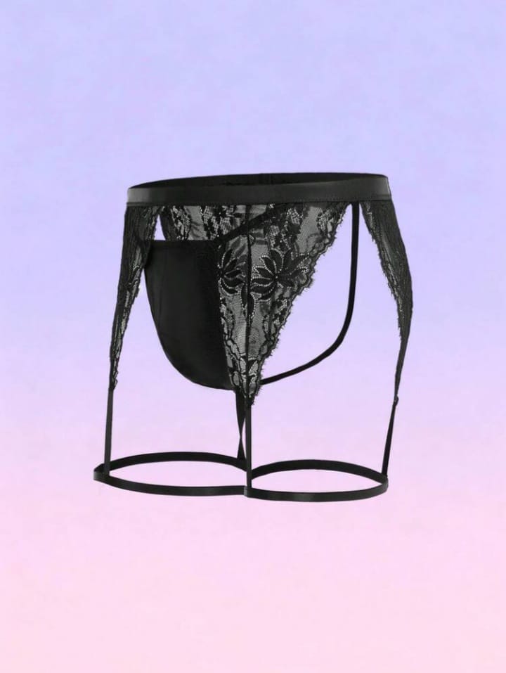 Midnight Lace Harness Brief